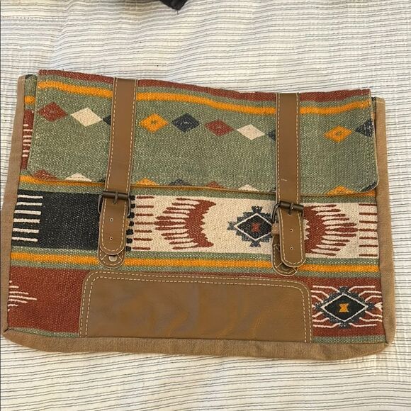 Hopofly Rhionae computer laptop bag, canvas, leather - Picture 1 of 6